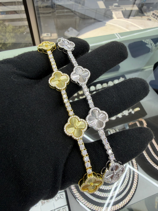 Tennis Clover Bracelet (Solid Color) 3MM