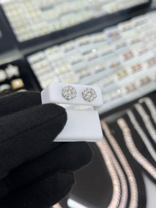 Moissanite VVS Flower Earrings