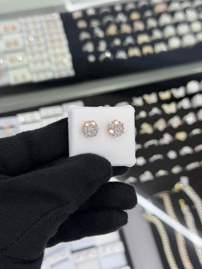 Lab Grown Flower Earrings 10MM