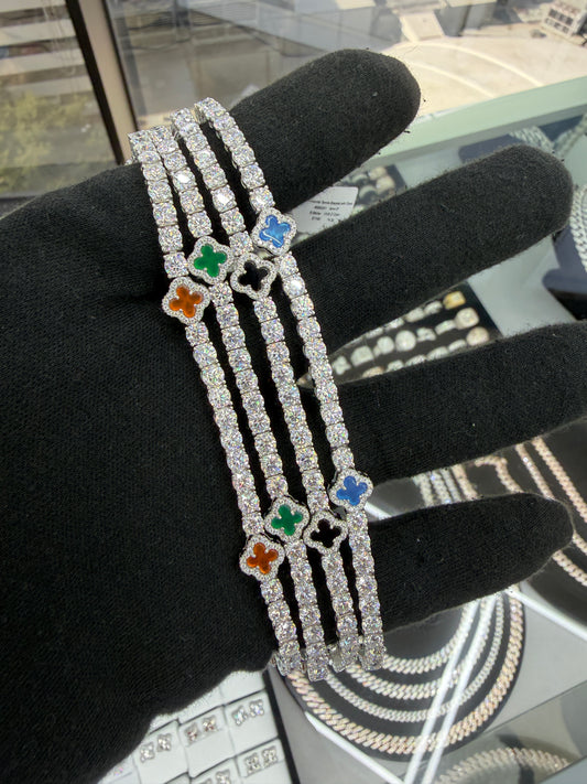 Tennis clover bracelet 4MM