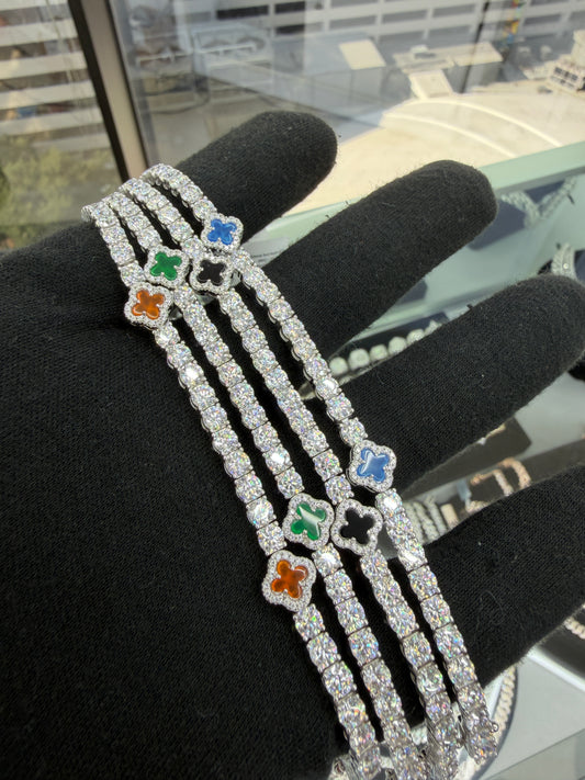 Tennis clover bracelet 4MM
