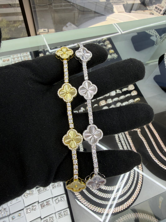 Tennis Clover Bracelet (Solid Color) 3MM