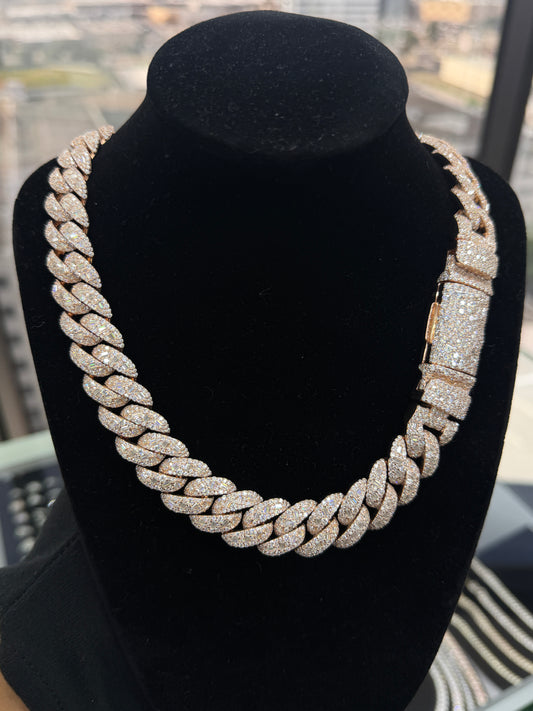 Cuban chain fancy mosaic setting 16mm