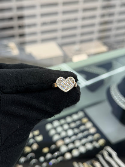 Women Heart Baguette Ring