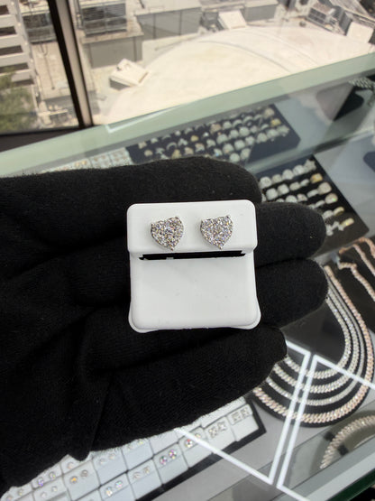 14kt White Gold Lab Grown Big Heart Earrings