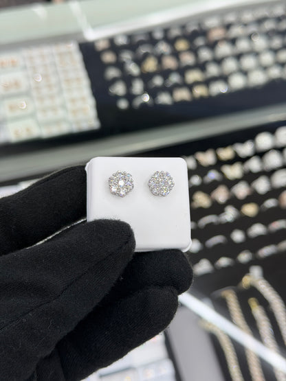 Lab Grown Flower Earrings 10MM