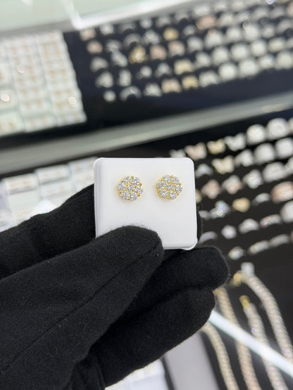 Lab Grown Flower Earrings 10MM