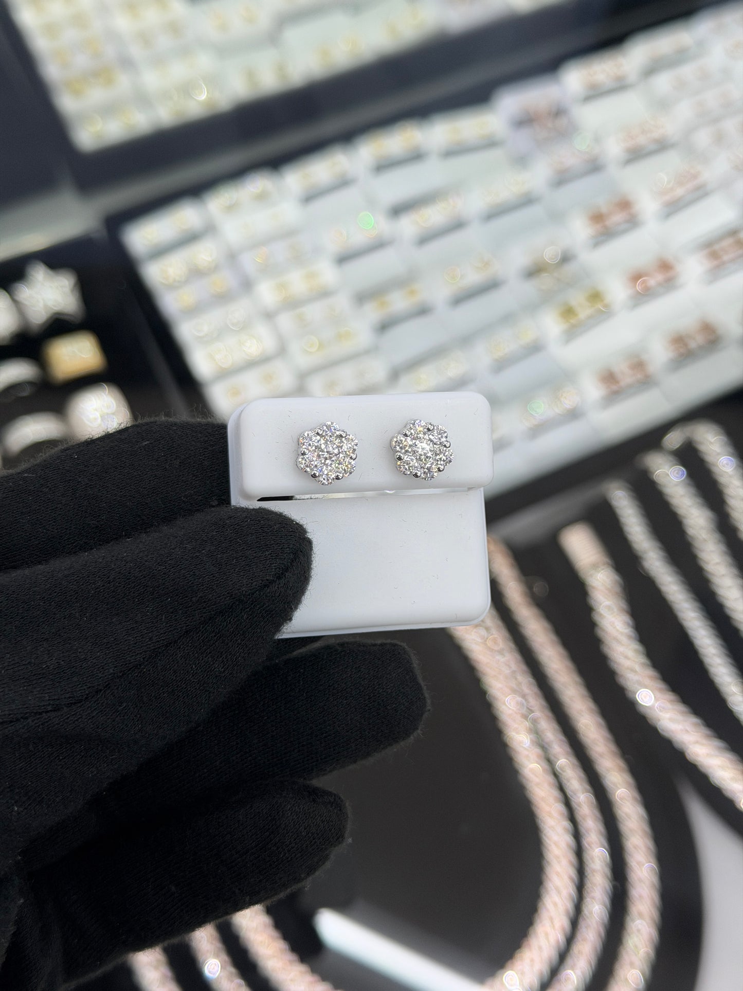 Moissanite VVS Flower Earrings