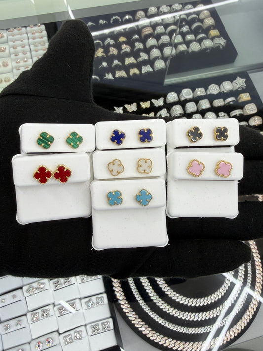 10k Yellow Gold Earrings Clover