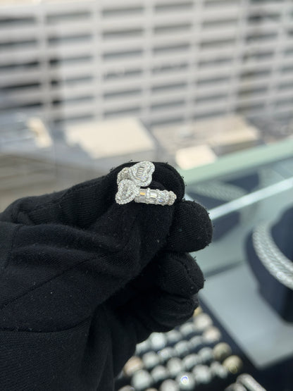 Women Double Heart Ring (Baguette Pattern)