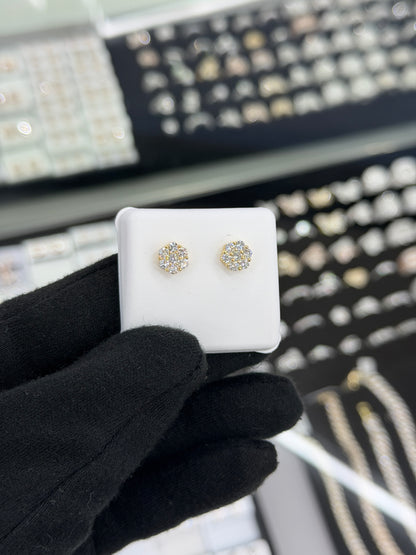 Lab Grown Flower Earrings 8MM