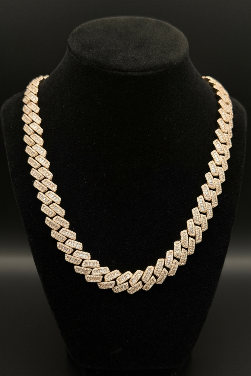 Rose Gold Baguette Cuban Link