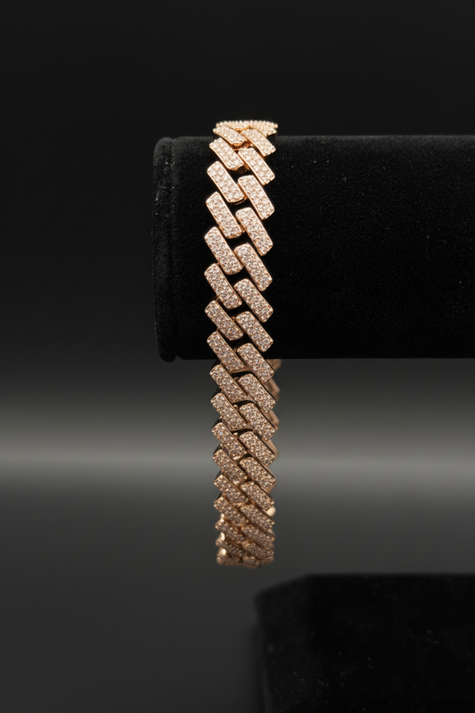 Rose Gold Diamond Chevron Bracelet