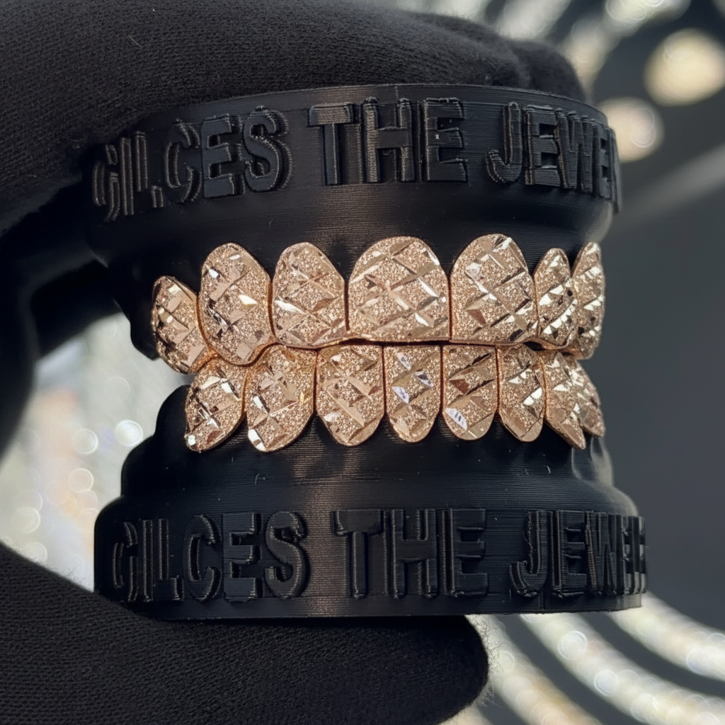 Rose Gold Diamond Cut/Diamond Dust Grillz