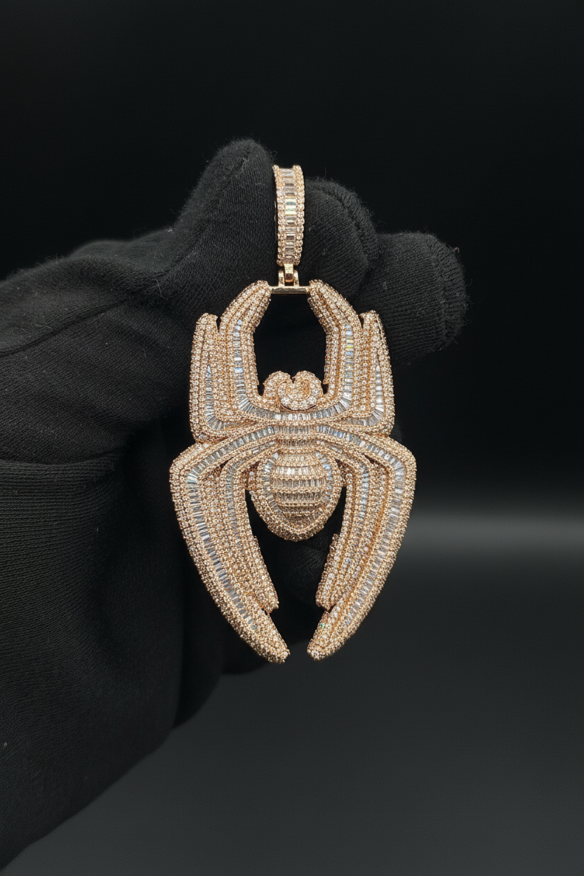 Rose Gold Spider Pendant