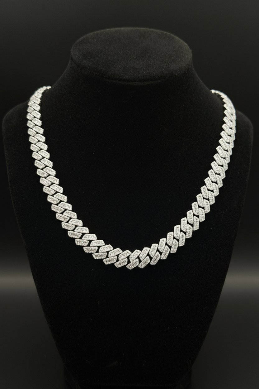 White Gold Cuban Link Necklace