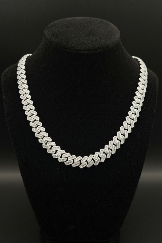 White Gold Cuban Link Necklace