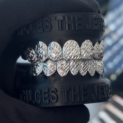 White Gold Diamond Cut Grillz