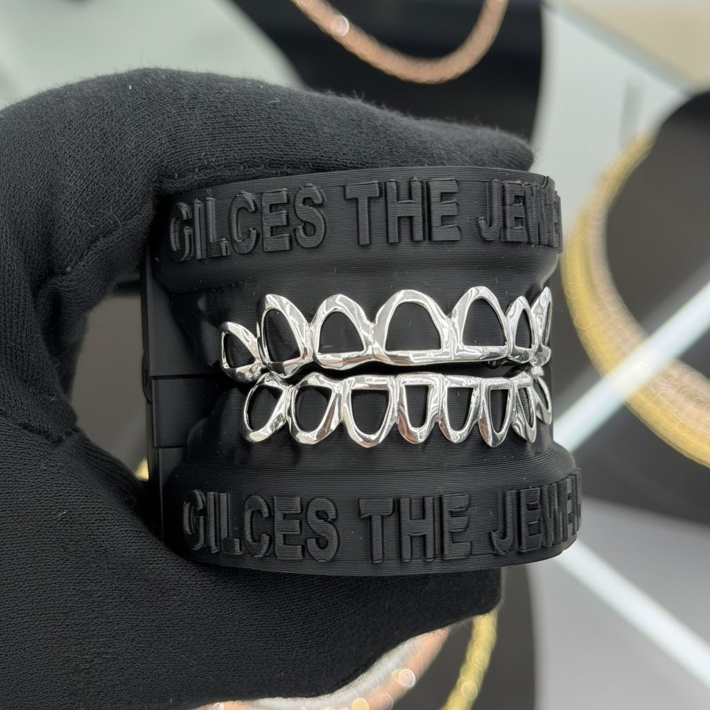 White Gold Open Face Grillz