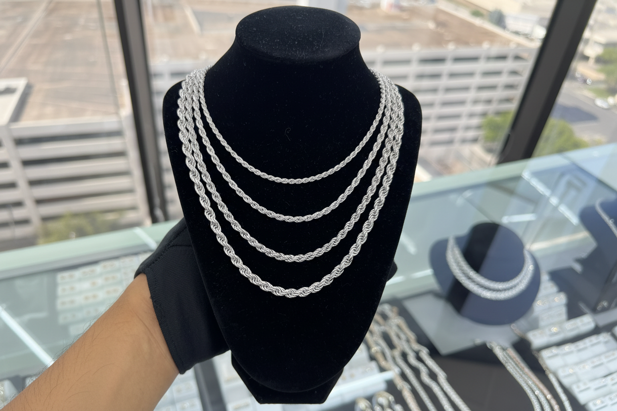 White Gold Rope Chains