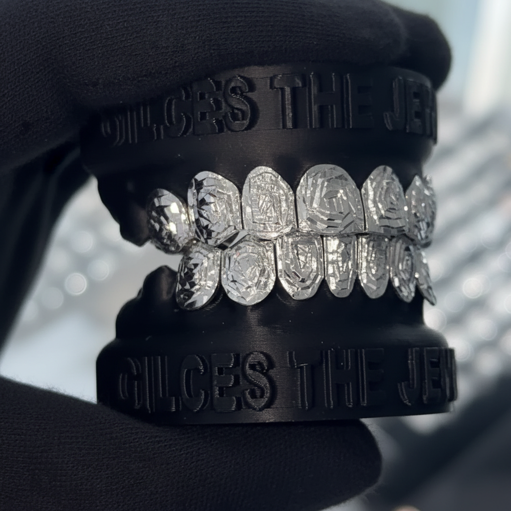 White Gold Rose Cut Grillz