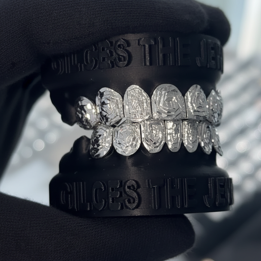 White Gold Rose Cut Grillz