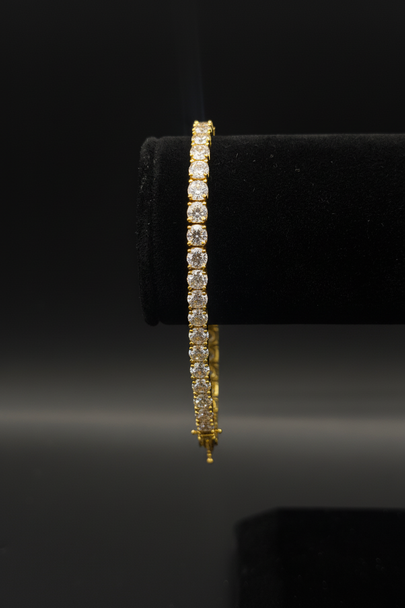 Yellow Gold Diamond Tennis Bracelet
